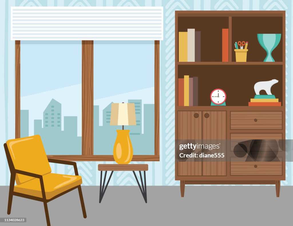 Living Room With Furniture And Accessories