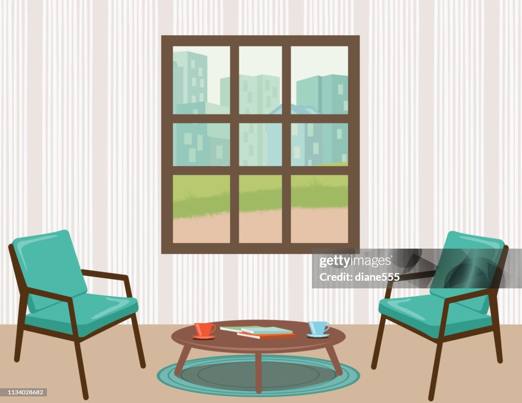 Living Room With Furniture And Accessories