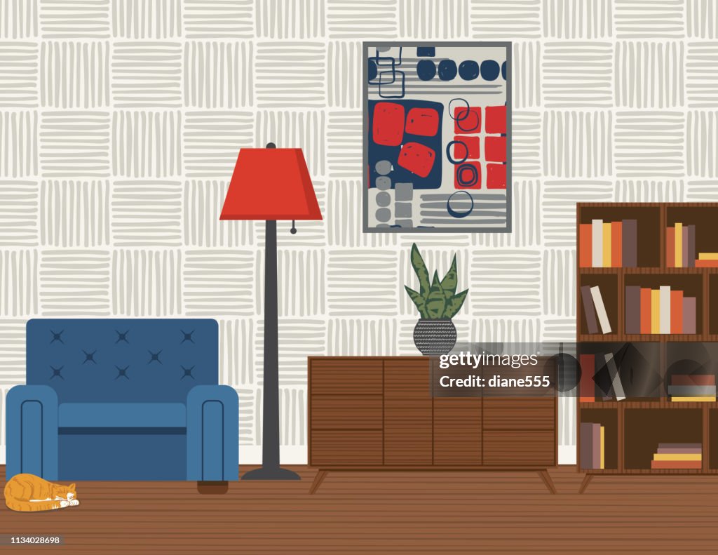 Living Room With Furniture And Accessories