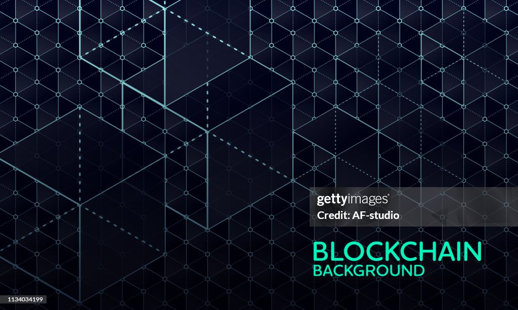 Abstract Blockchain netwerk achtergrond