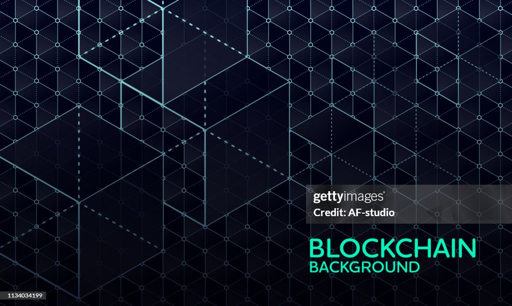 Abstract Blockchain Network Background