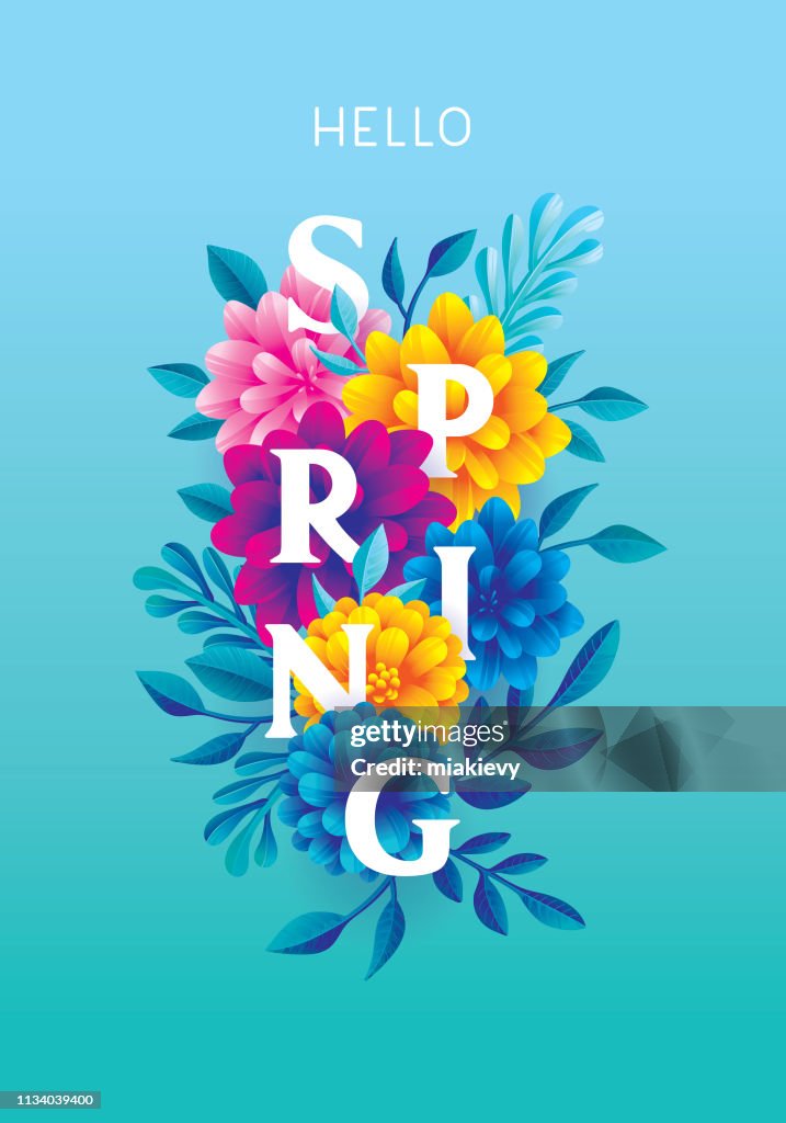 Hello Spring Gratulations kort