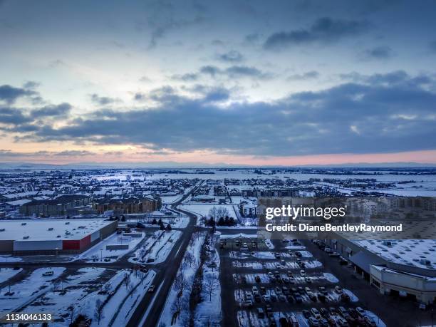fresh snow over west bozeman montana at dusk - bozeman stock pictures, royalty-free photos & images