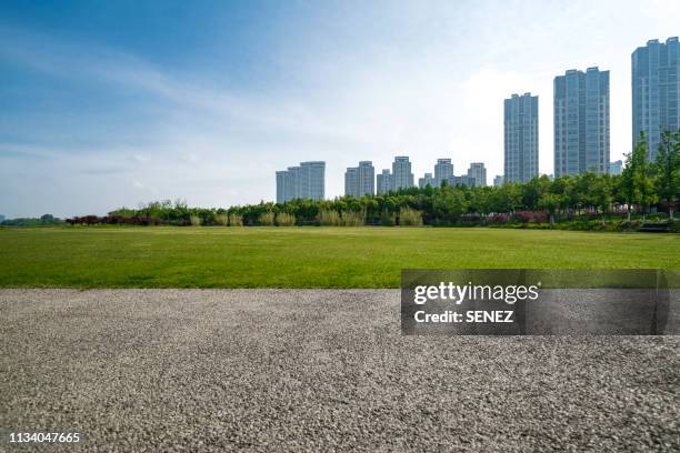 scenic view of field against cloudy sky - stationnement photos et images de collection