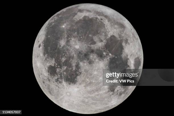 The Full Moon of September 5 the Harvest Moon, as shot through my 130mm apo refractor for a frame-filling view I used a 2X Barlow and the Canon 60Da...