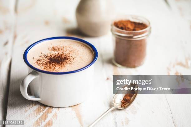 hot chocolate still life close up - cassia bark stock pictures, royalty-free photos & images