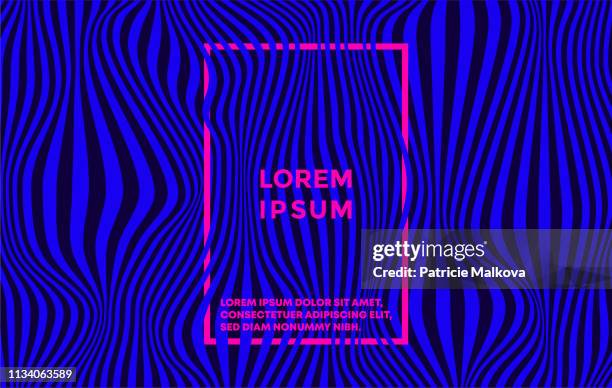 psychedelic vector background with colored waves distortion - psychedelic background blue stock illustrations