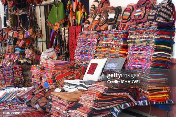 handicraft tarabuco bolivia - multi colored purse ストックフォトと画像