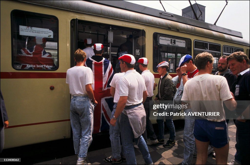 Hooligans In Dusseldorf During The Euro 88.On June 15th, 1988