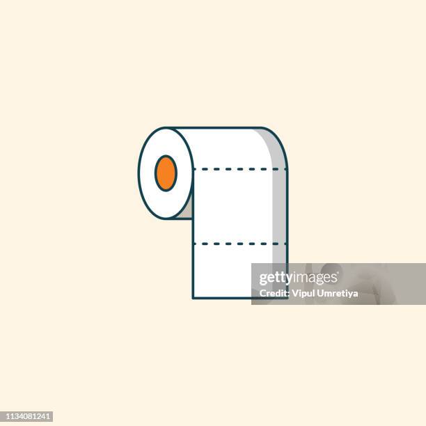 toilet paper roll line icon - toilet paper stock illustrations
