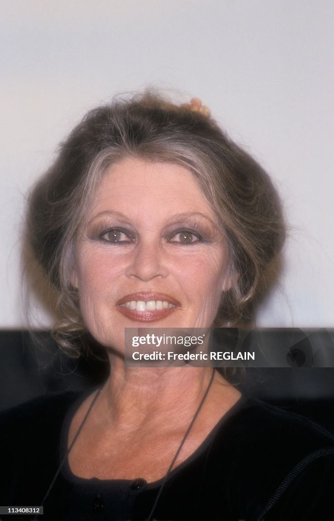 Brigitte Bardot During Press Conference On April 25th, 1990 In Paris,France