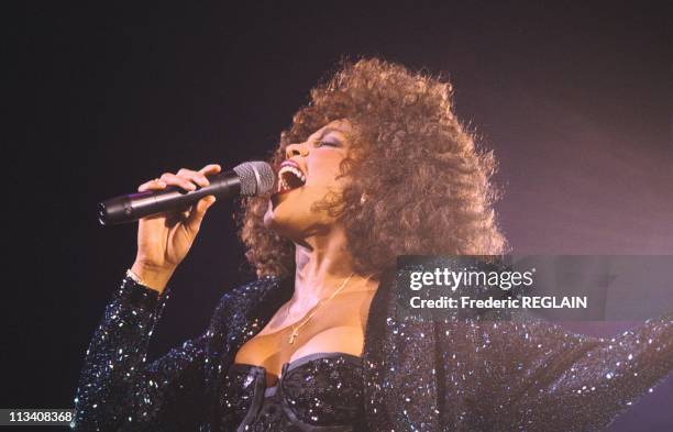 Whitney Houston Performs In Paris Bercy On May 18th, 1988 In Paris,France