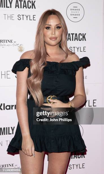 Charlotte Crosby attends as Emily Atack launches her new collection for 'In The Style' at Libertine on March 06, 2019 in London, England.