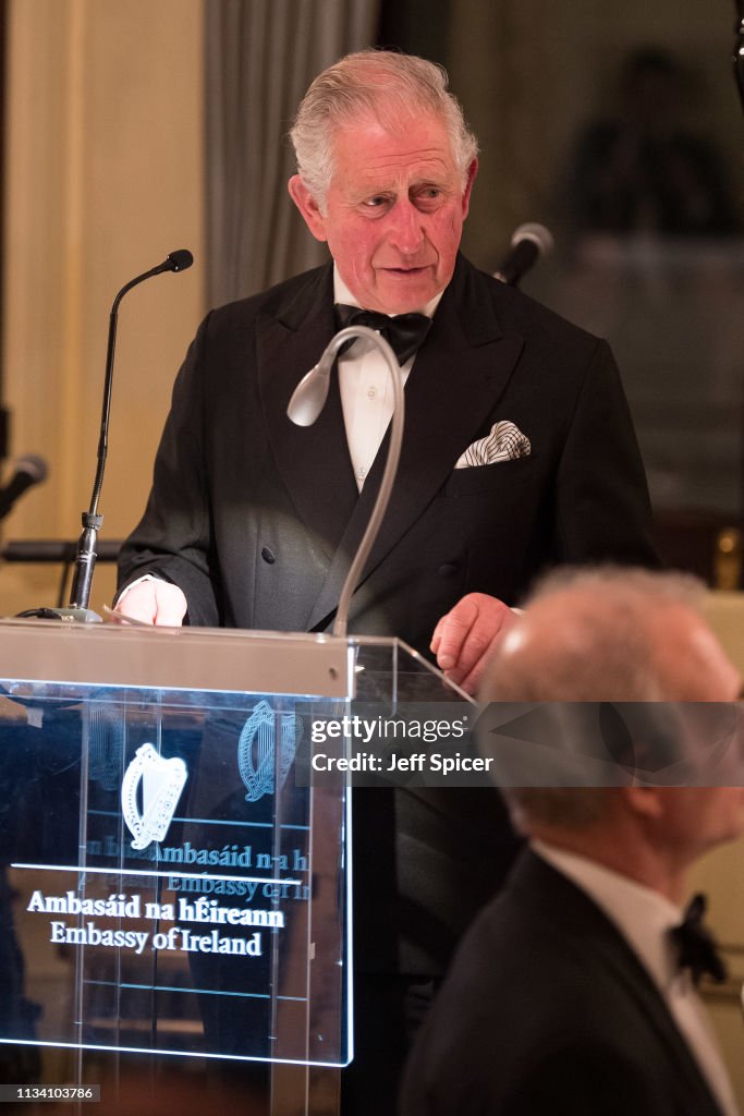 The Prince Of Wales & Duchess Of Cornwall Attend A Dinner To Mark St Patrick's Day