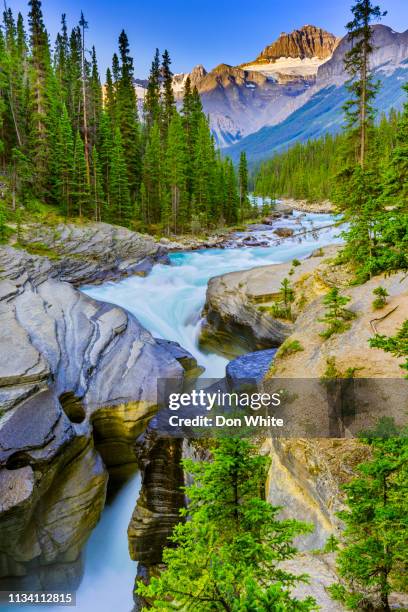 banff national park in alberta canada - majestic waterfall stock pictures, royalty-free photos & images