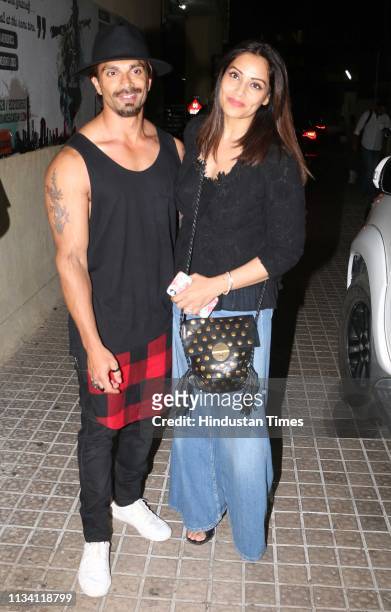 Bollywood actors Bipasha Basu with Karan Singh Grover spotted, on March 29, 2019 in Mumbai, India.