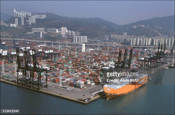 Illustration: Hong Kong On February 1st, 1996 - Hong Kong' S Container Port.