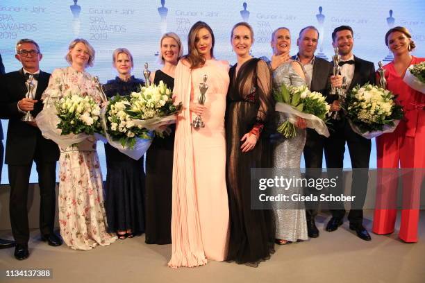 Award winners Hans-Peter Veit , Maren Speckmann-Munz and Nicoline Woehrle , Kerstin Unger , beauty idol Miranda Kerr, Editor-in-chief Gala Anne...