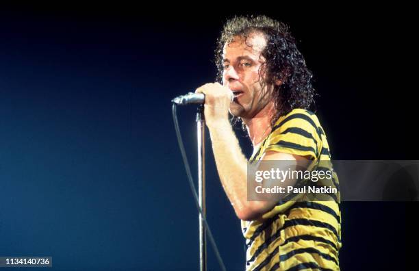 German Rock vocalist Klaus Meine, of the group Scorpions, performs onstage at the Aragon Ballroom, Chicago, Illinois, July 25, 1980.