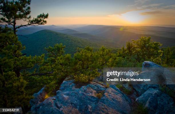 summer solstice on flatside pinnacle - v arkansas stockfoto's en -beelden