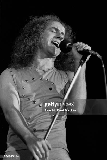 German Rock vocalist Klaus Meine, of the group Scorpions, performs onstage at the Aragon Ballroom, Chicago, Illinois, November 16, 1979.