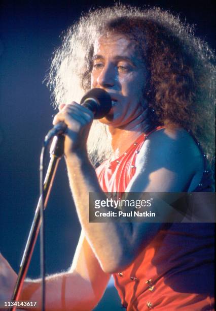 German Rock vocalist Klaus Meine, of the group Scorpions, performs onstage at the Aragon Ballroom, Chicago, Illinois, November 16, 1979.