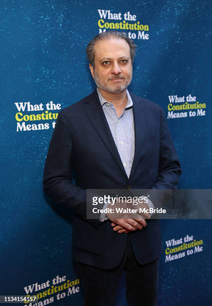 Preet Bharara attends the Broadway Opening Night Performance of "What The Constitution Means To Me" at the Hayes Theatre on March 31, 2019 in New...