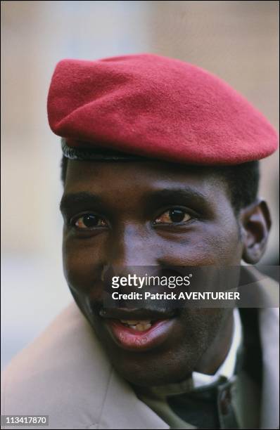 Thomas Sankara And Francois Mitterrand At The Elysee Palace On February 5th, 1986 In Paris,France