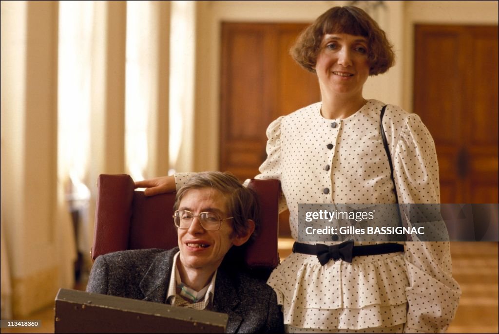 Stephen Hawking In Paris. On March 03th, 1989,In Paris,France