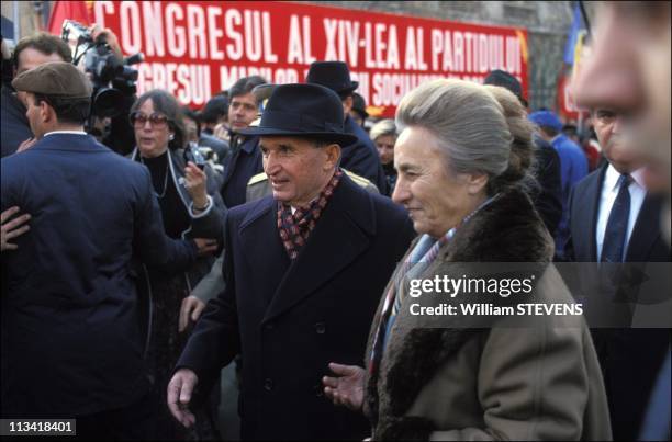 Bucharest Acclaimed N - Ceausescu And His Wife After The Congress Of Pcr On November 24th, 1989 - In Bucharest, Romania