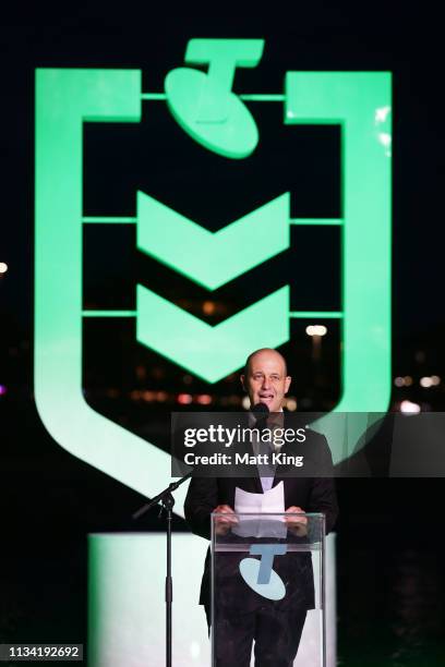 Todd Greenberg speaks during the 2019 NRL Premiership Season Launch at Bondi Icebergs on March 07, 2019 in Sydney, Australia.