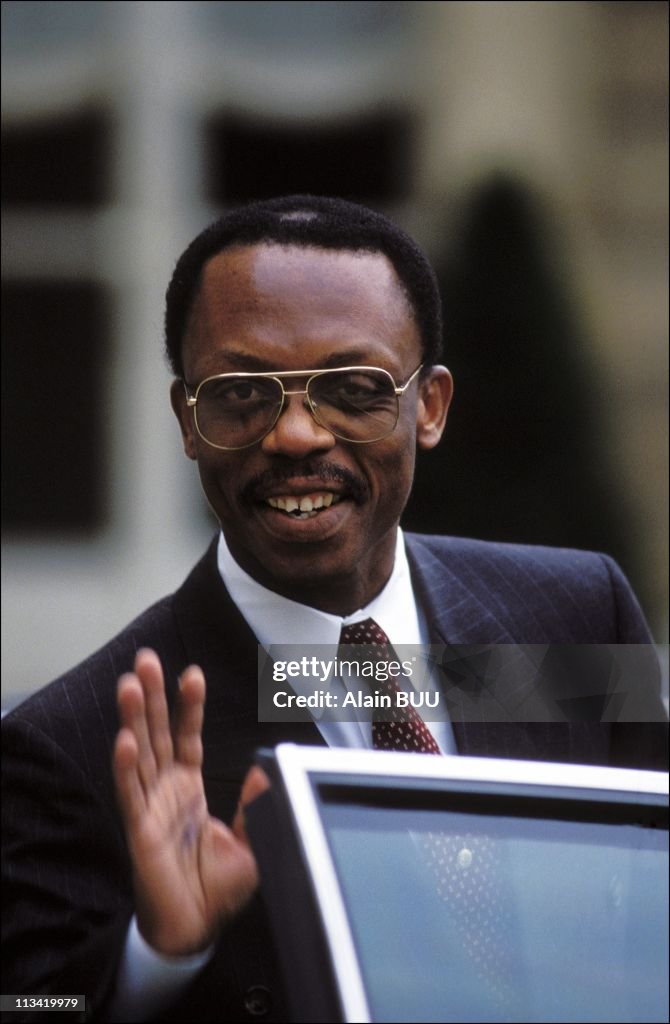 Jean-Bertrand Aristide at the Elysee palace On April 3rd 1992