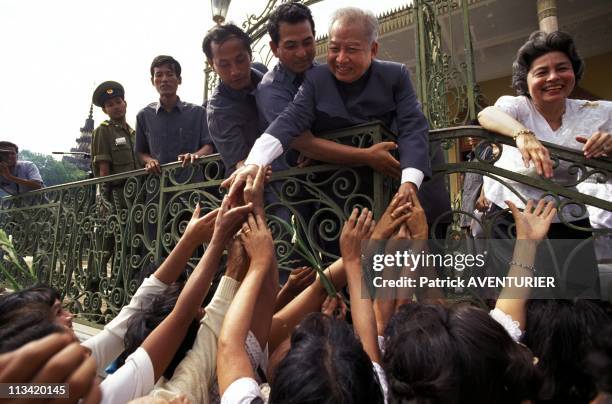 1st Day Of N - Sihanouk In Phnom Penh In The Aftermath Of His Arrival;On November15th 1991 - Sihanouk And Monineath On November 15th, 1991 In Phnom...