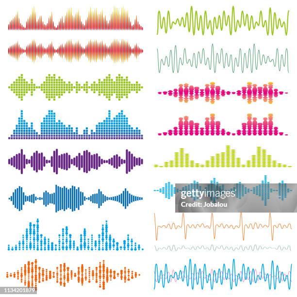 ilustrações de stock, clip art, desenhos animados e ícones de graphic waves acoustic sound - música acústica