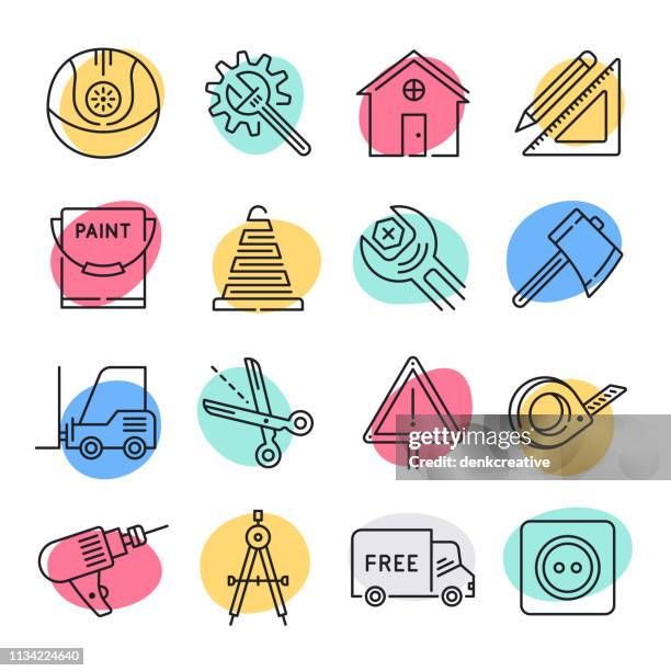 illustrations, cliparts, dessins animés et icônes de artisan atelier pratiques doodle style vector icon set - practising