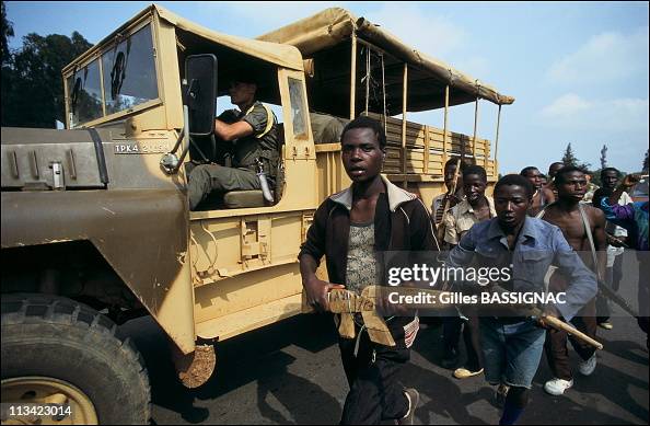 Training Of Young Rwandan Hutu On The Road To Kigali On June 27Th, 1994. Training Of Young Rwandan Hutu On The Road To Kigali On June 27Th, 1994.