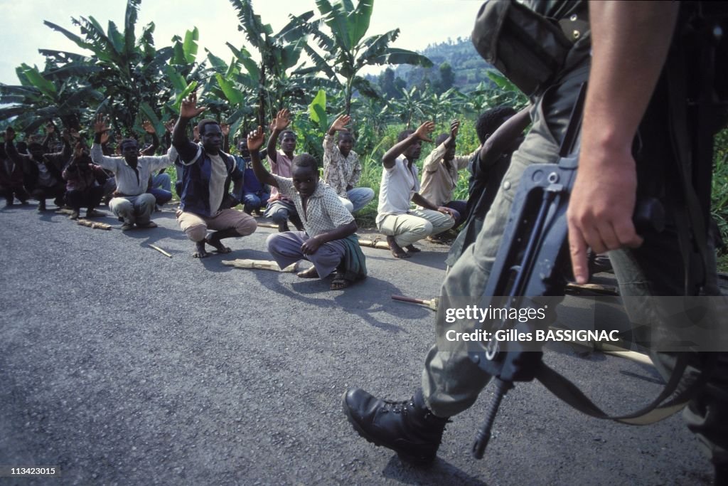 Training Of Young Rwandan Hutu On The Road To Kigali On June 27Th, 1994.