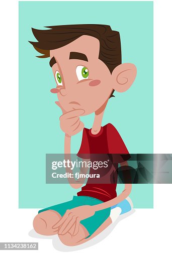 Boy Thinking To Solve Problems High-Res Vector Graphic - Getty Images