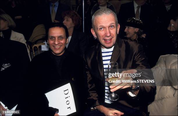 Haute Couture Spring-Summer 97: Backstage On January1st, 1997 In France - Dior Fashion Show: Azzedine Alaia, Jean Paul Gaultier