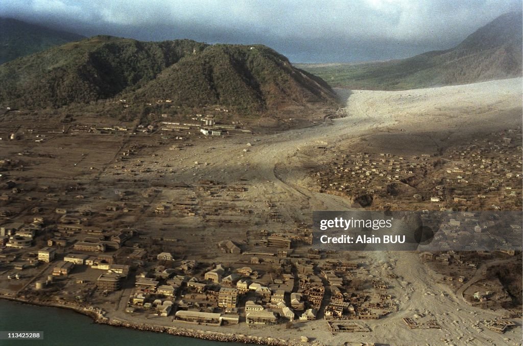 Volcanic Eruption In Montserrat Island On August 7th, 1997. In Antigua,Barbuda