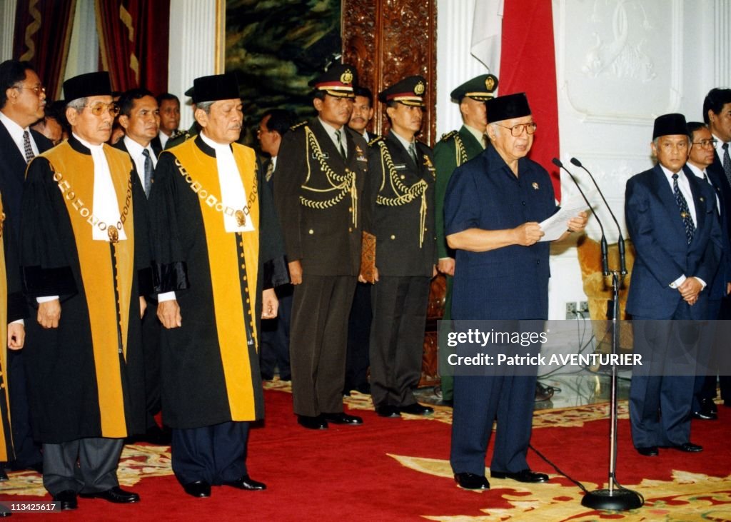 Suharto Announces His Resignation On May 20th, 1998 In Jakarta,Indonesia