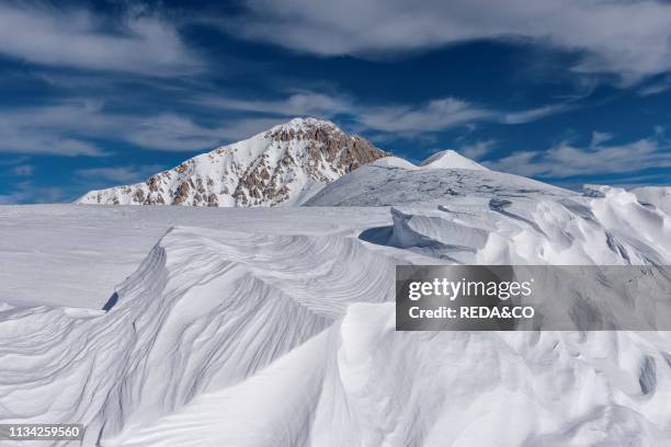 Corno Grande peak in Winter. Gran Sasso e Monti della Laga. Abruzzo. Italy.