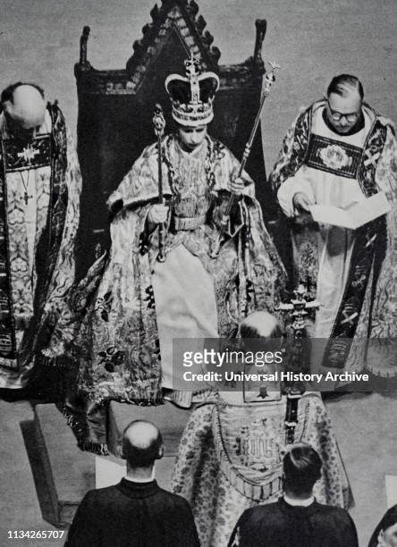 The coronation of Elizabeth II of the United Kingdom. Took place on 2 June 1953 at Westminster Abbey. London.