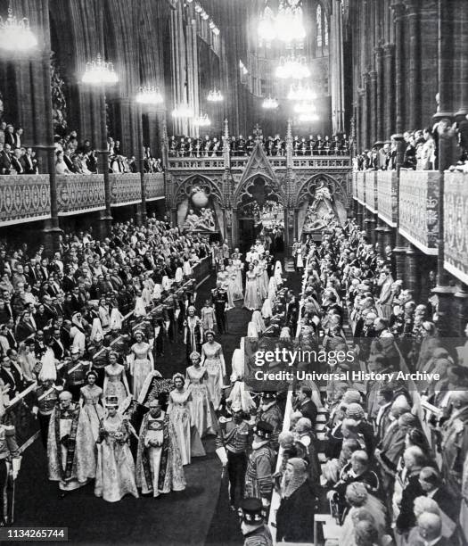 Queen Elizabeth II during her coronation. 1953.