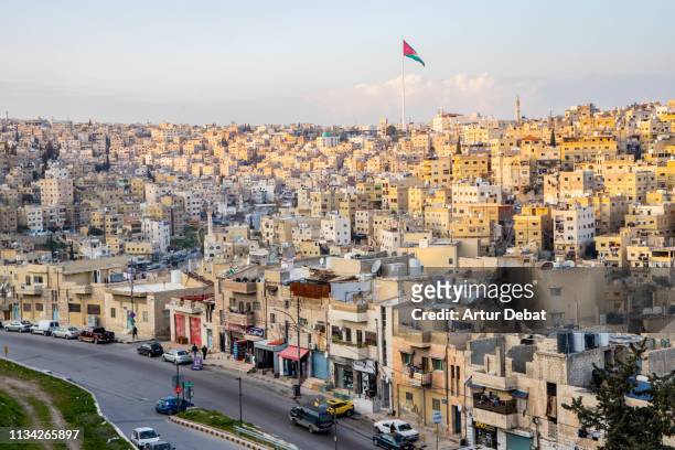 beautiful view of the amman city in jordan. - amman stock pictures, royalty-free photos & images