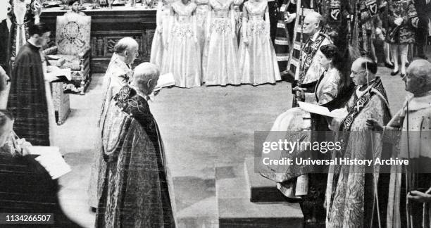 Coronation of Elizabeth II of the United Kingdom. Took place on 2 June 1953 at Westminster Abbey. London. Queen Elizabeth II. With the Duke of...