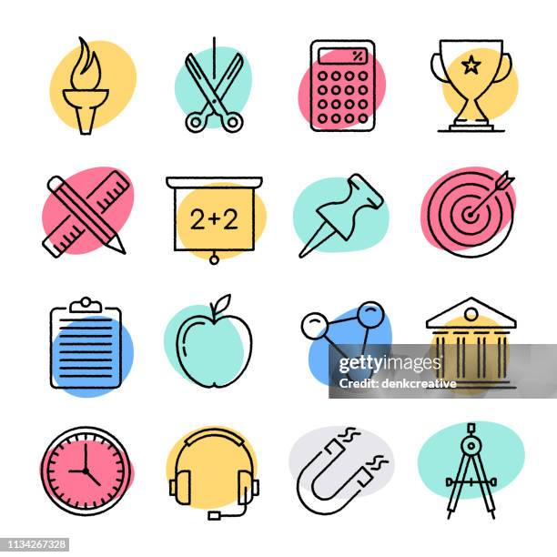 interactions & collaboration skills doodle style vector icon set - classified ad stock illustrations