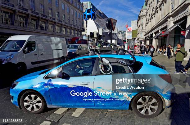 Google Street View camera car in Regent Street, London, England, UK.