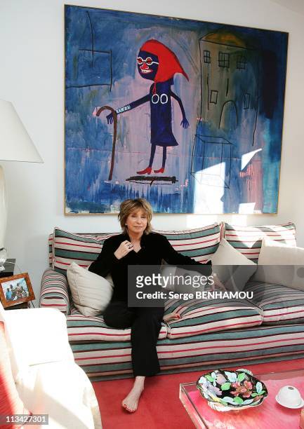 Close-Up Of Daniele Thompson At Home In Paris, France On March 22, 2009 - Gerard Oury would have been 90 years old this year - His only daughter...
