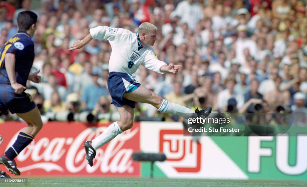 Paul Gascoigne scores England v Scotland 1996 UEFA Euro Championships
